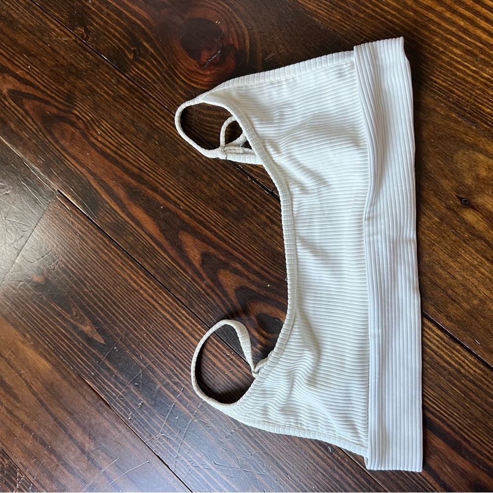 Frankie’s white bikini top. Size M.